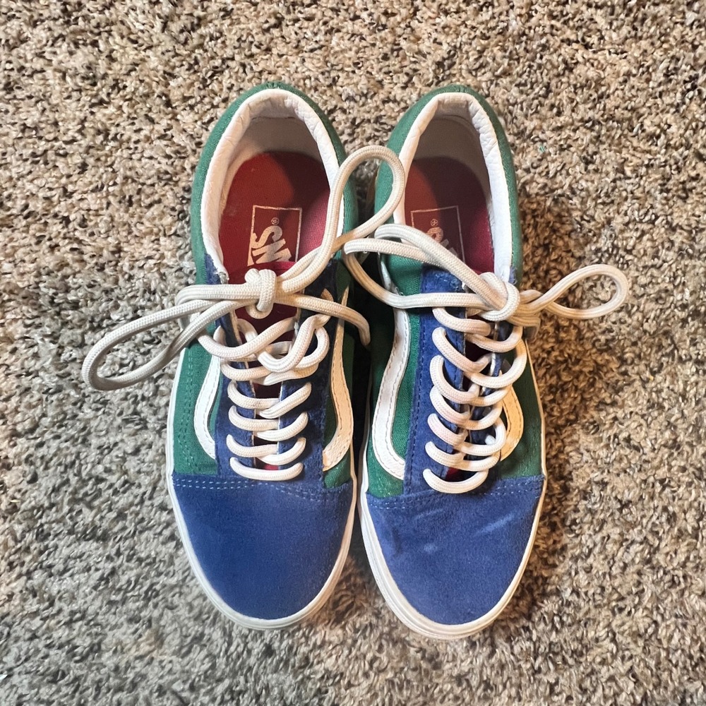 Vans Old Skool Yacht Club Multi Color Blue Green Yellow Kids 4 Mens 4 Womens 5.5